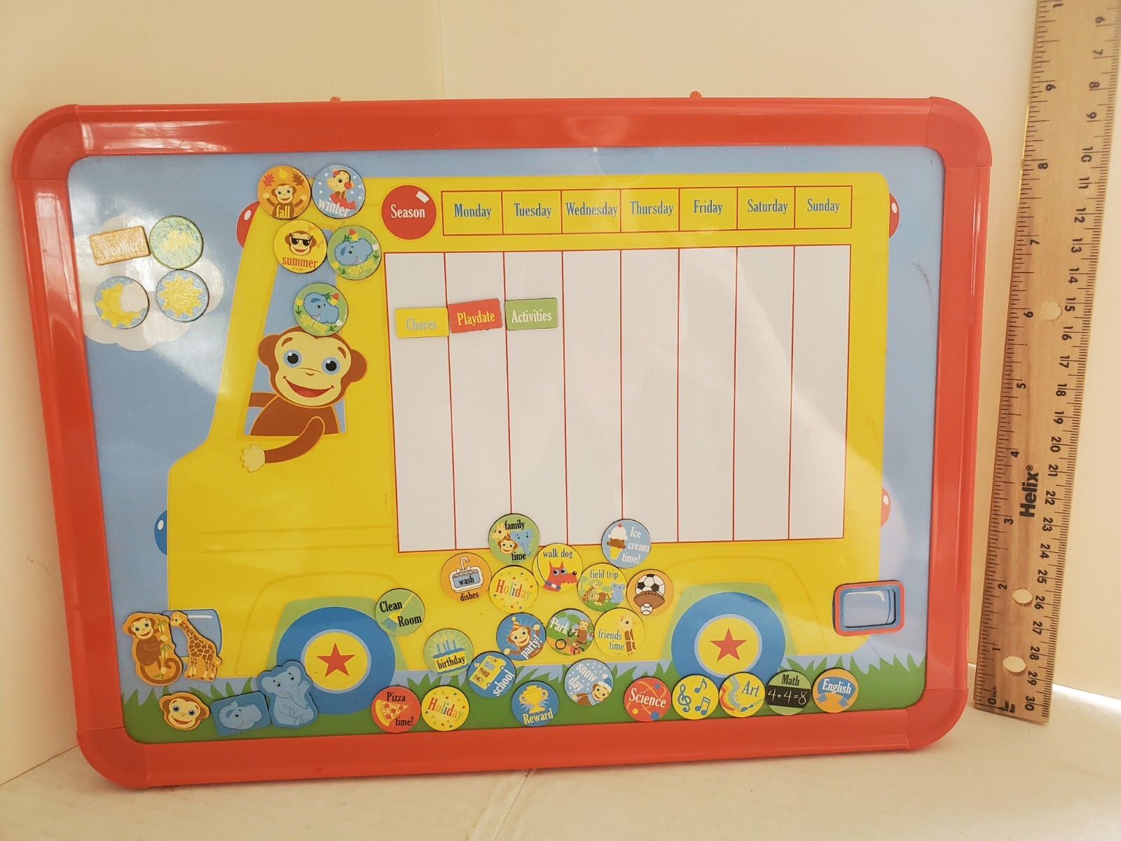 Magnetic Chore Chart Weekly Visual Schedule for Kids
