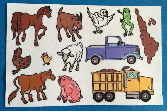 The Little Blue Truck Felt / Flannel Board Set. Preschool.
