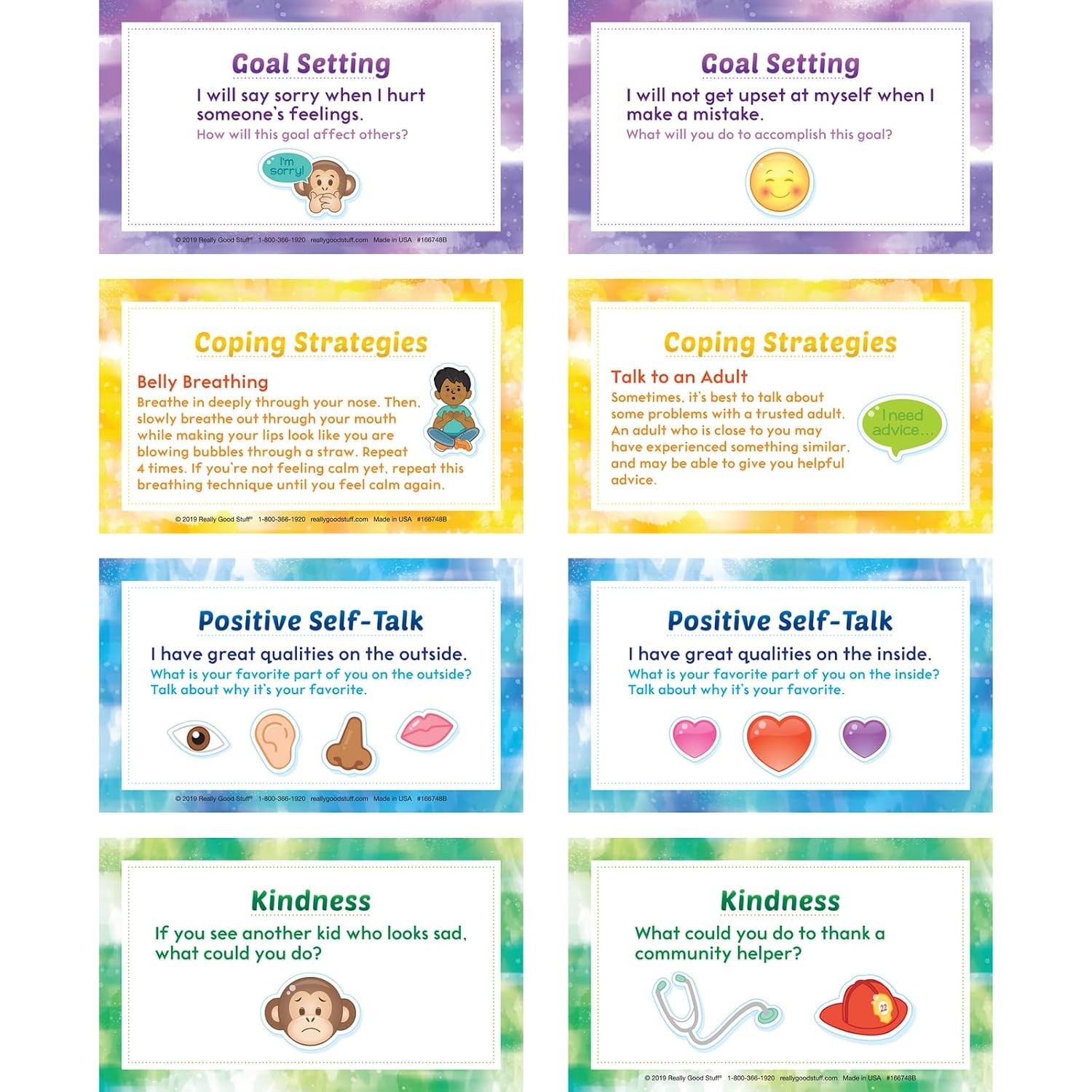 Social-Emotional Learning Conversation Cards for Home- Set of 18-Help Kids Learn