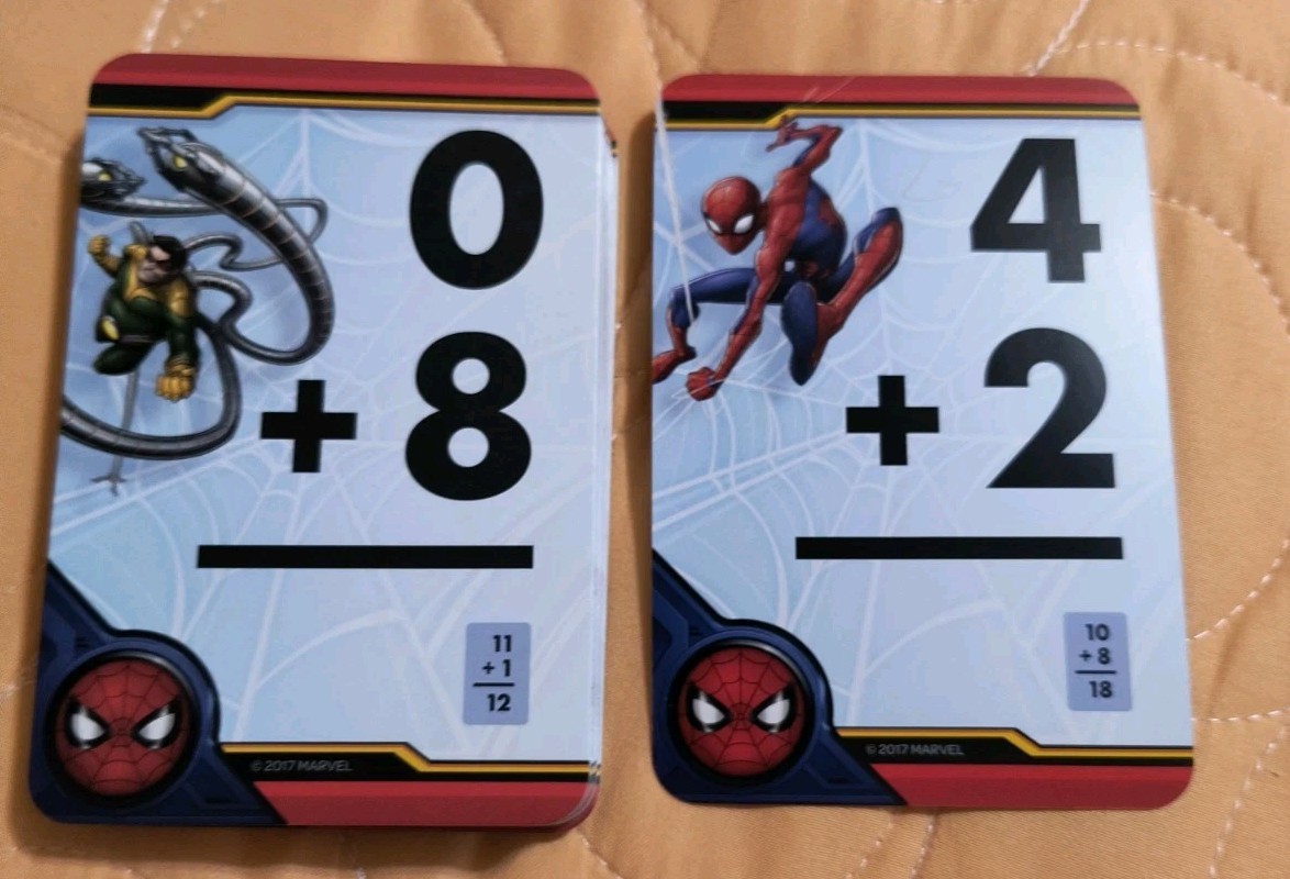 Marvel SPIDERMAN 🕷️ Addition Flash Learning Colorful Cards NEW! Free Shipping!