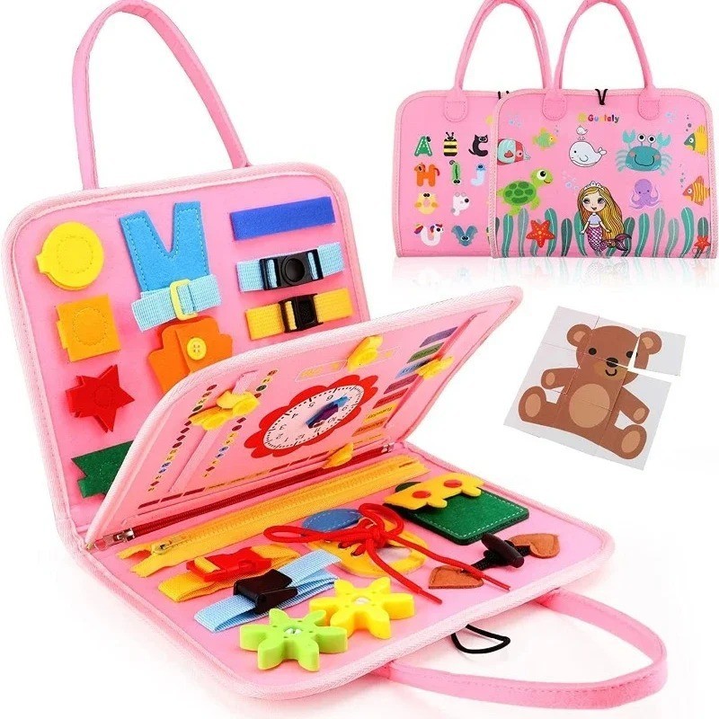 Busy Board Montessori Toys for Toddler Busy Book Sensory Preshool Early Educatio