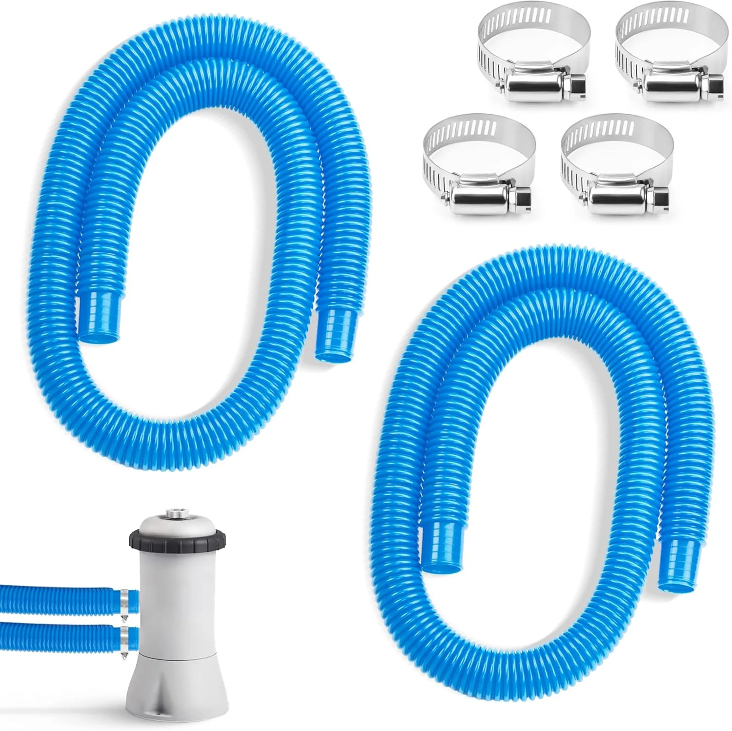 2 pack Pool Pump Replacement Hose, 1.25 x 59 Inch for compatible with Filter Pum