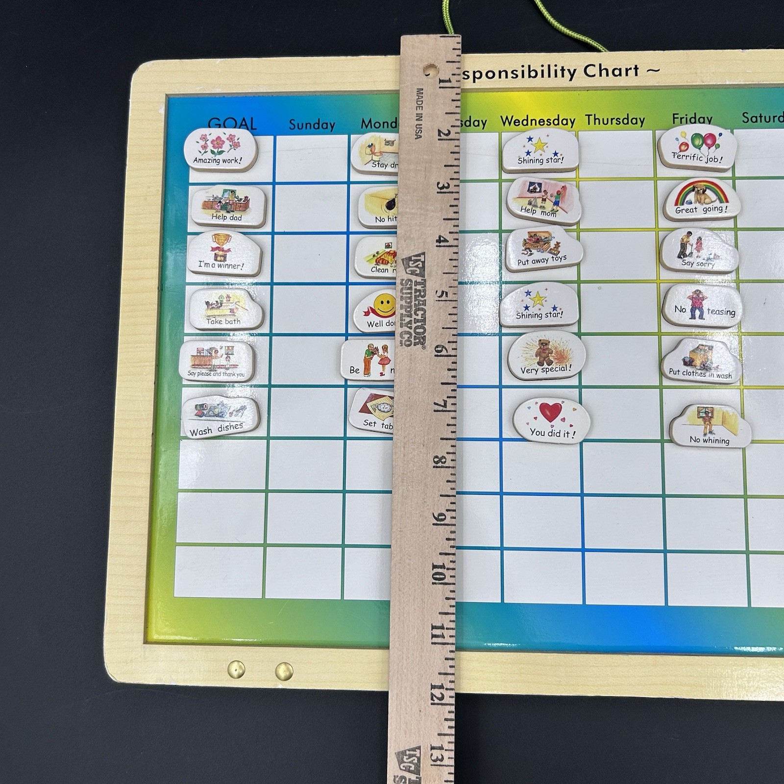 Melissa & Doug Responsibility Chore Chart Child Kids White Board Magnets & Goals