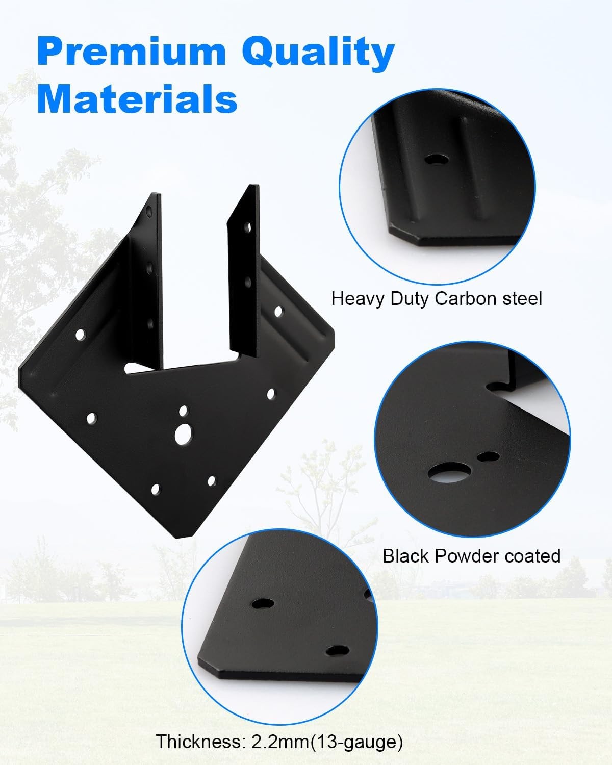 Pcs Heavy Duty Black Hurricane Ties for Rafter, 13 Gauge(Thick 2.2mm) Hurricane