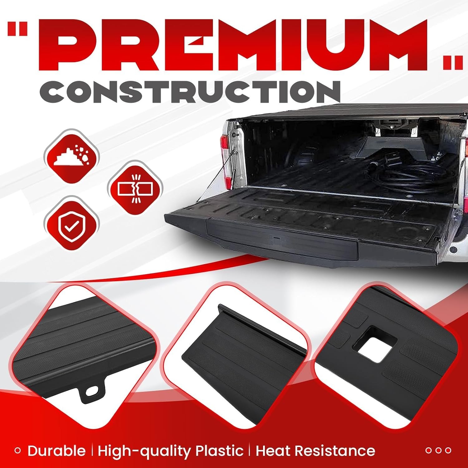 ECOTRIC Tailgate Molding Trim Compatible with 2017-2022 Ford F250 F350 Super Dut