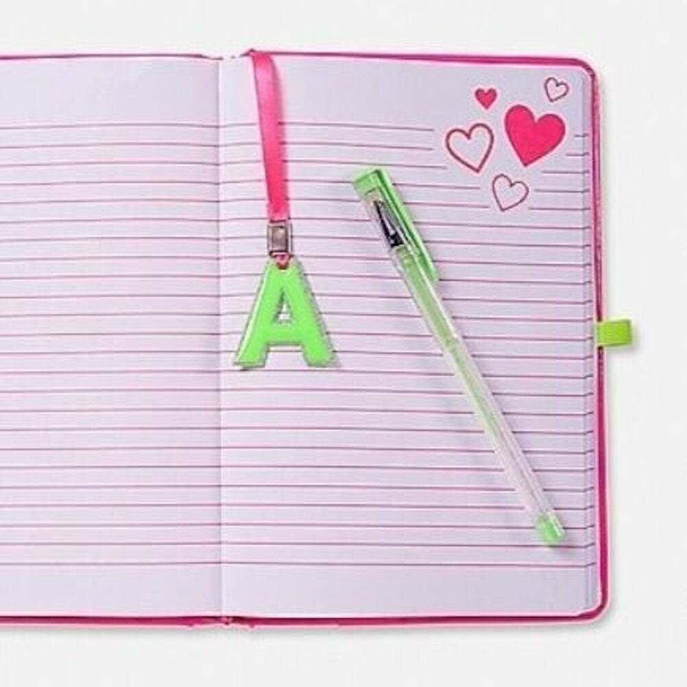 Justice Initial Neon Flip Sequin Journal