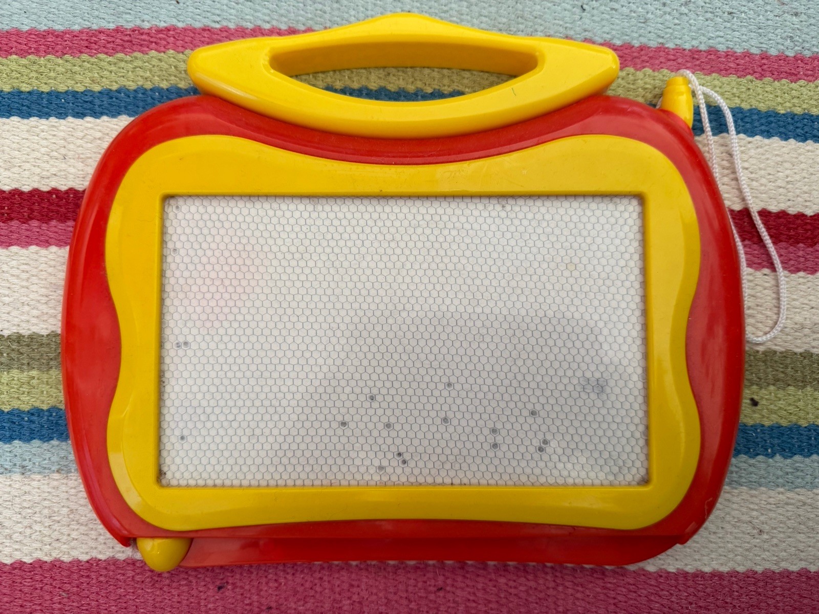 Magnetic Drawing Doodle Board Red & Yellow Vintage (early 2000s)