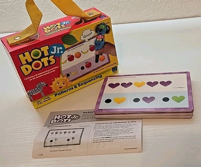 Educational Insights Hot dots Jr Lot Complete. Pre-K Math Shapes Phonics Colors