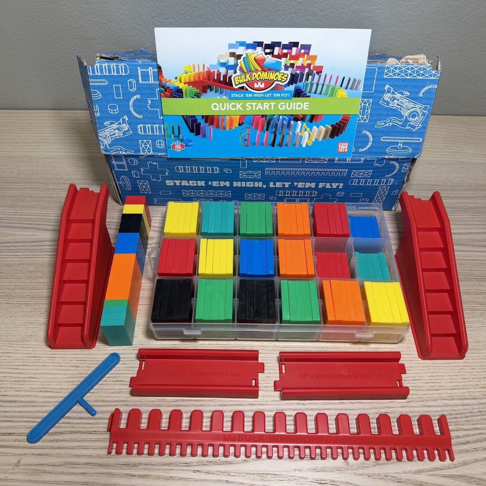 Bulk Dominoes Starter Set Kit Steps Bridge 189 Dominoes + Box