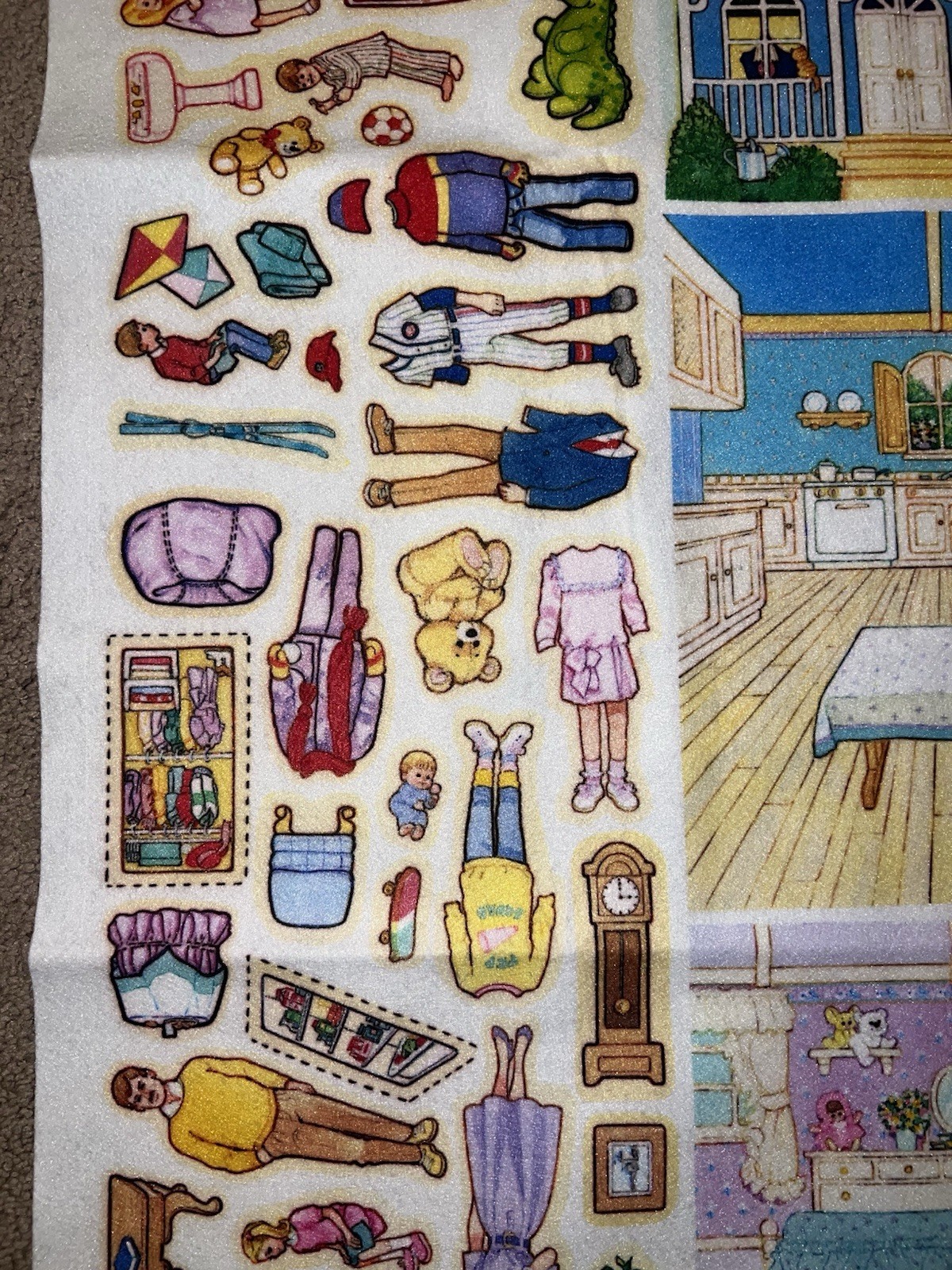 Vintage Betty Lukens Quiet Book Felt Kit Uncut Dollhouse Family 37” x 25.5”