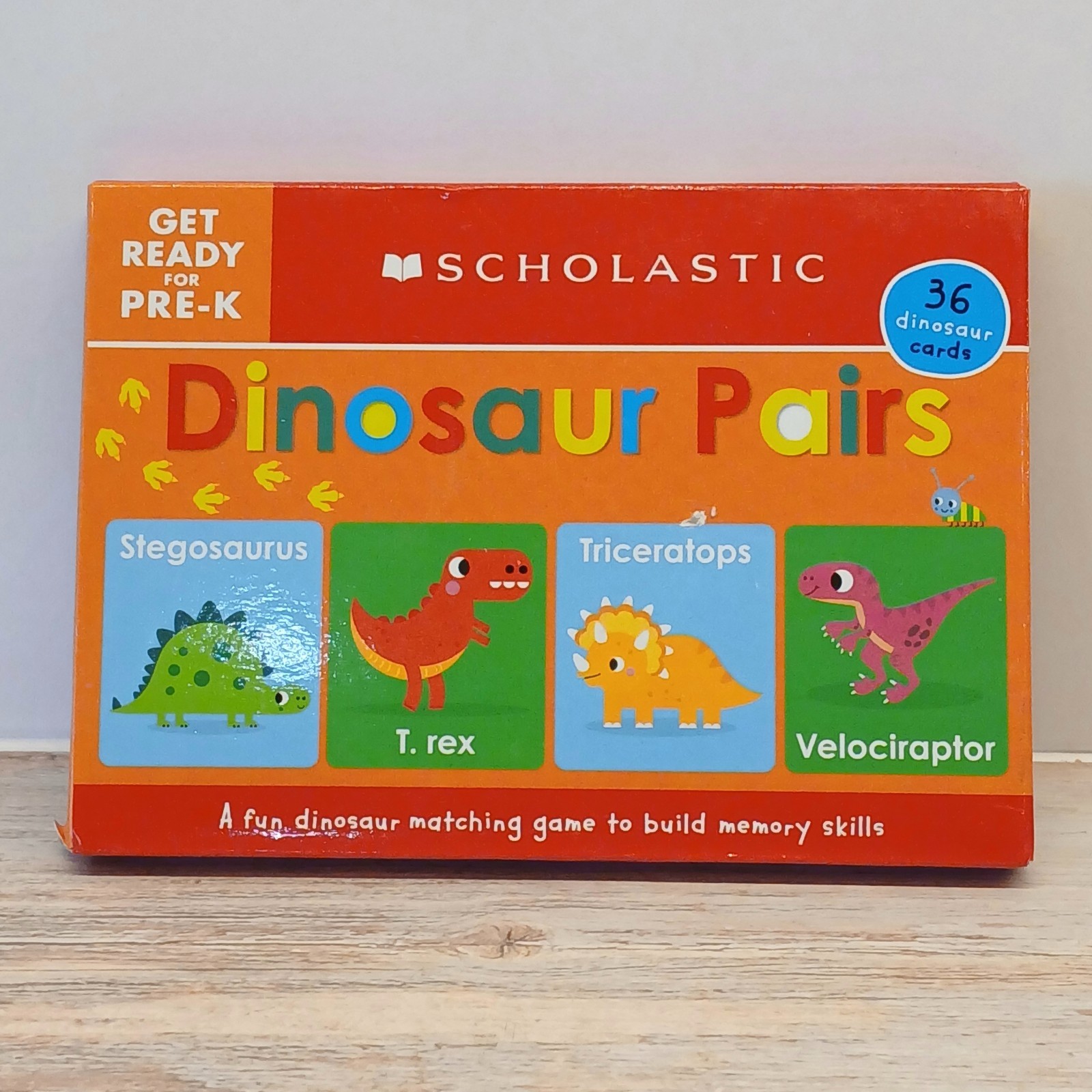Scholastic 36 Dinosaur Cards, Matching Game Builds Memory Skills, New