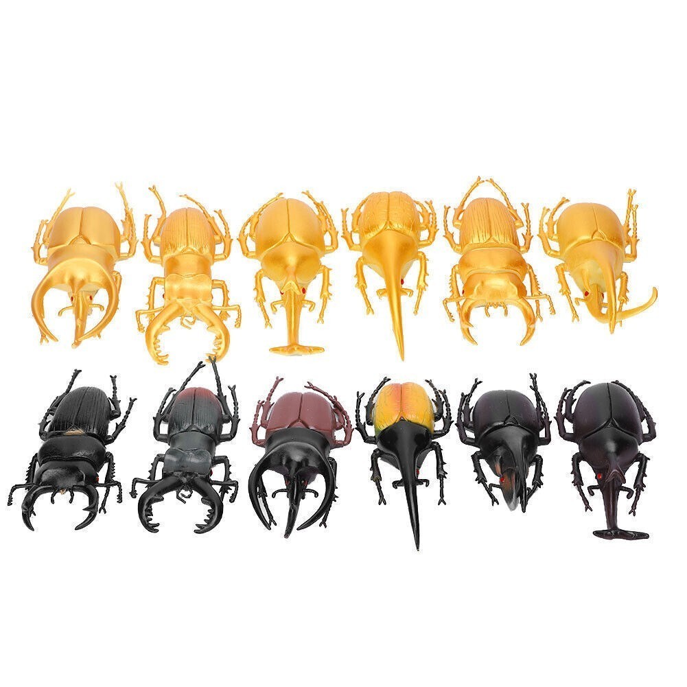 6pcs Simulation Insect Model Halloween Trick Props NonToxic PVC Insect