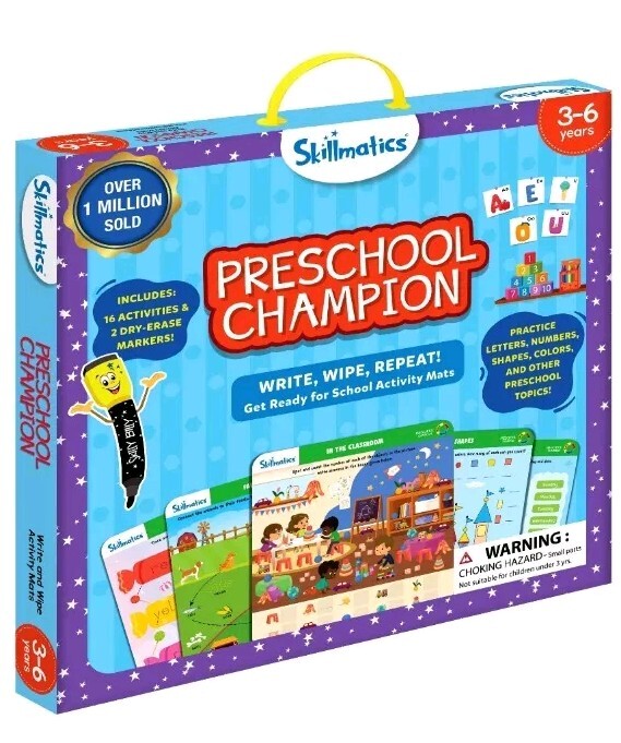 Skillmatics Preschool Champion. Write, Wipe, Repeat -16 Activities & 2 Dry Erase