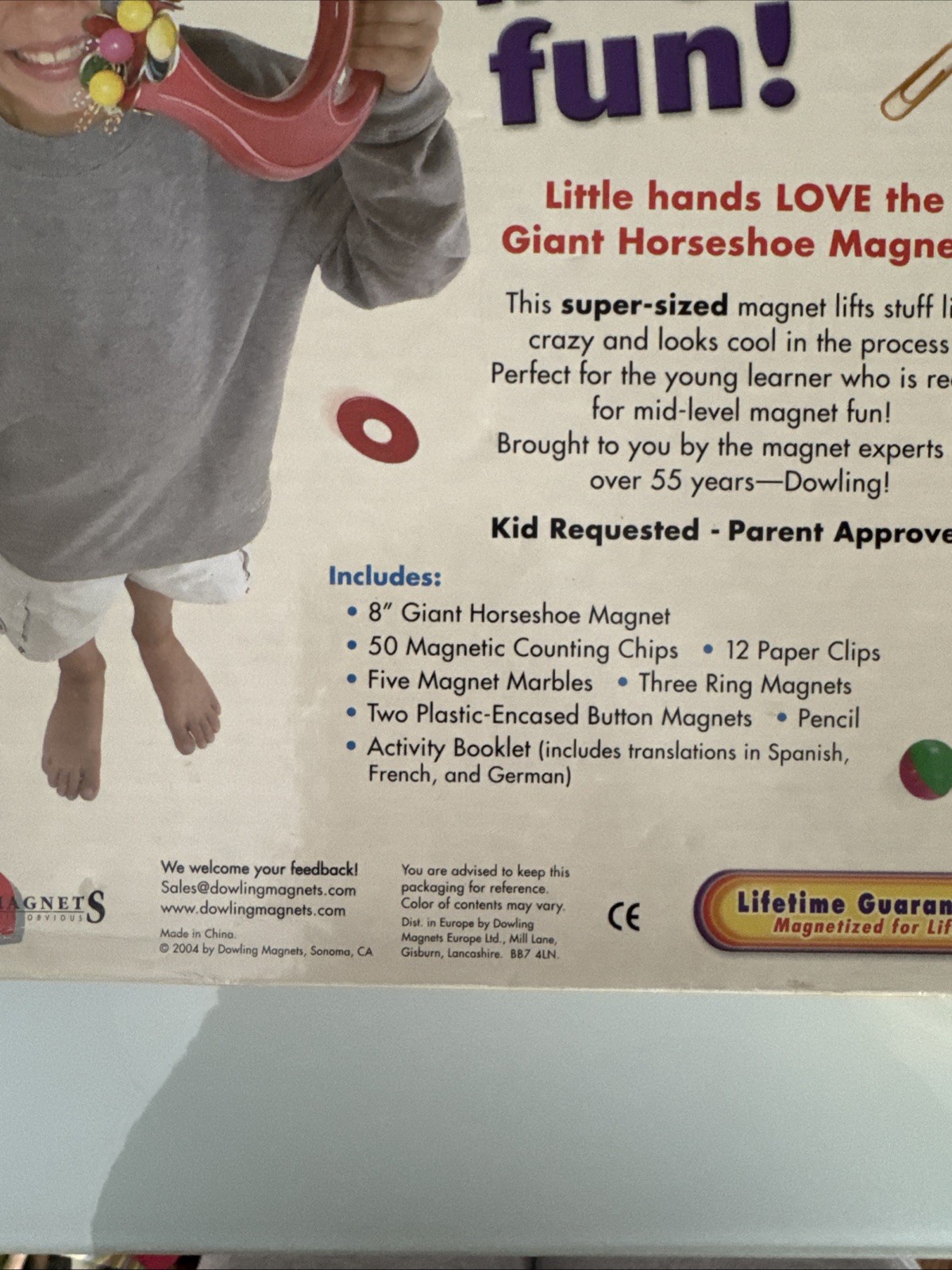 Giant Horseshoe Magnet Kit Dowling Magnets 2004 Complete Science Education Toy