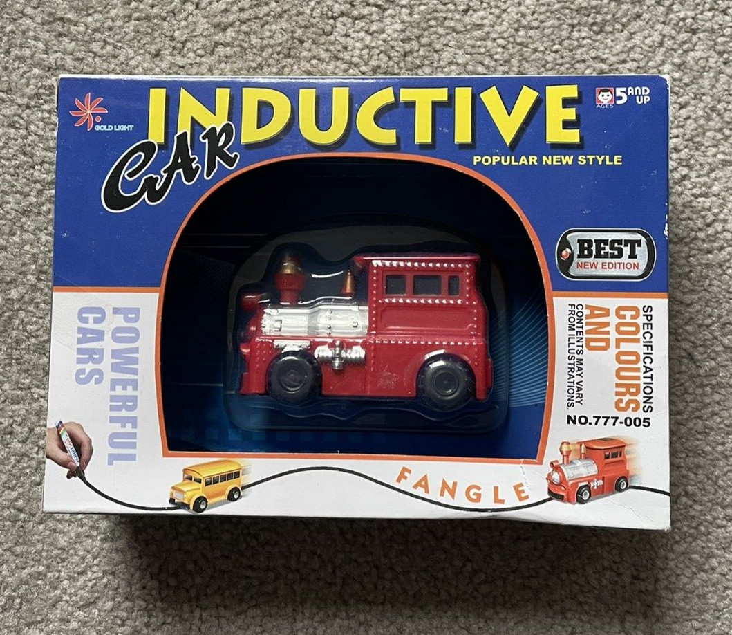 New in Box Draw and Drive Inductive Car by Fangle. Red Train Engine.
