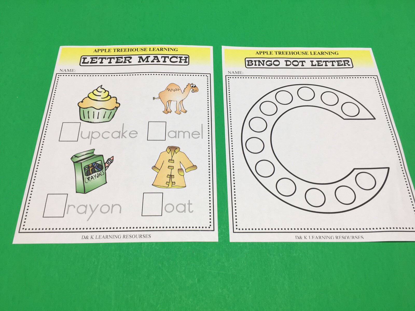 Letter Cc – Apple Treehouse Worksheets – Preschool Teaching supplies 20pgs