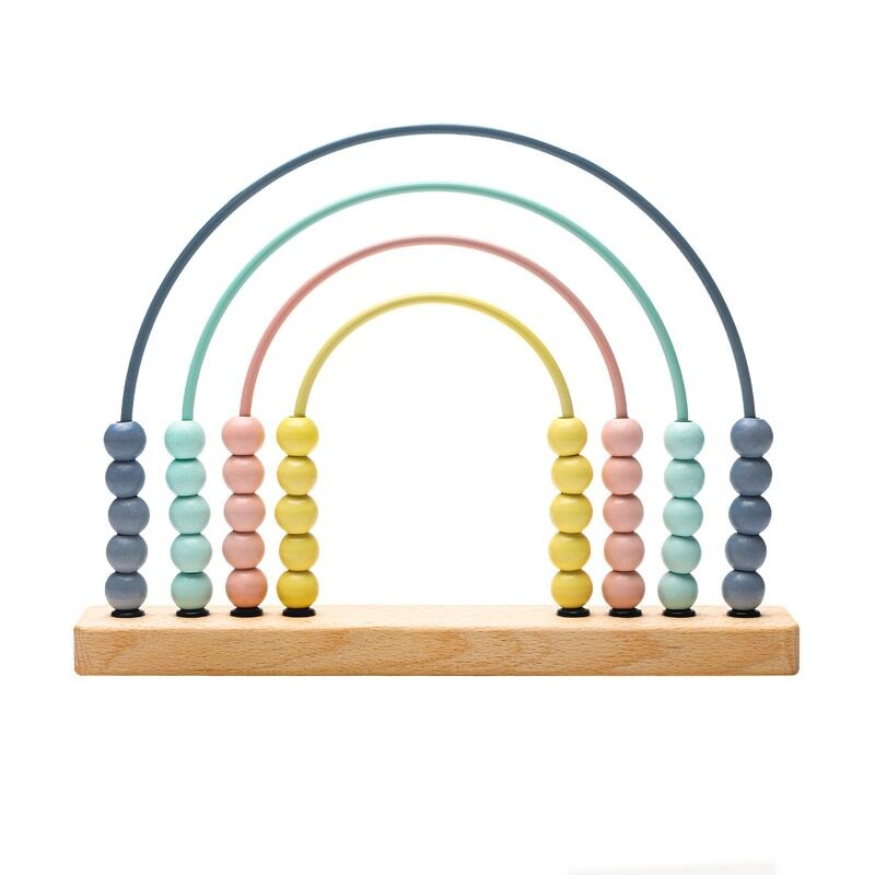 Children Counting Learning Toy Number Arithmetic Calculation Rainbow Bead Puzzle