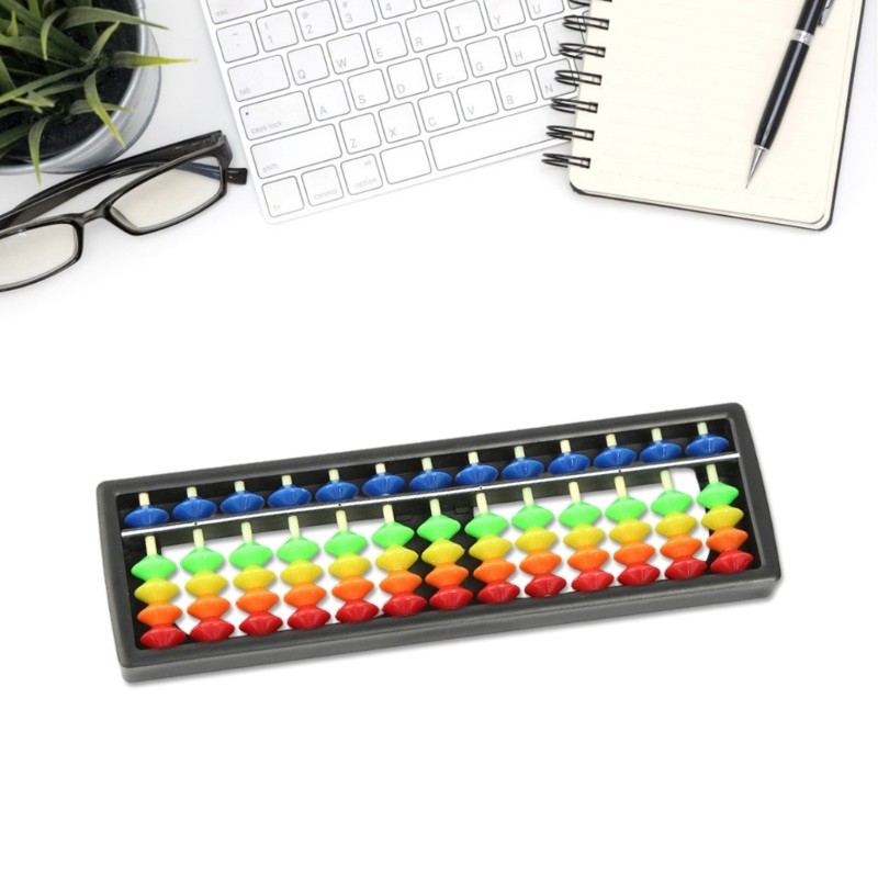 Kids Educational Abacus 13 Rows Color Coded Beads Mental Calculation Training