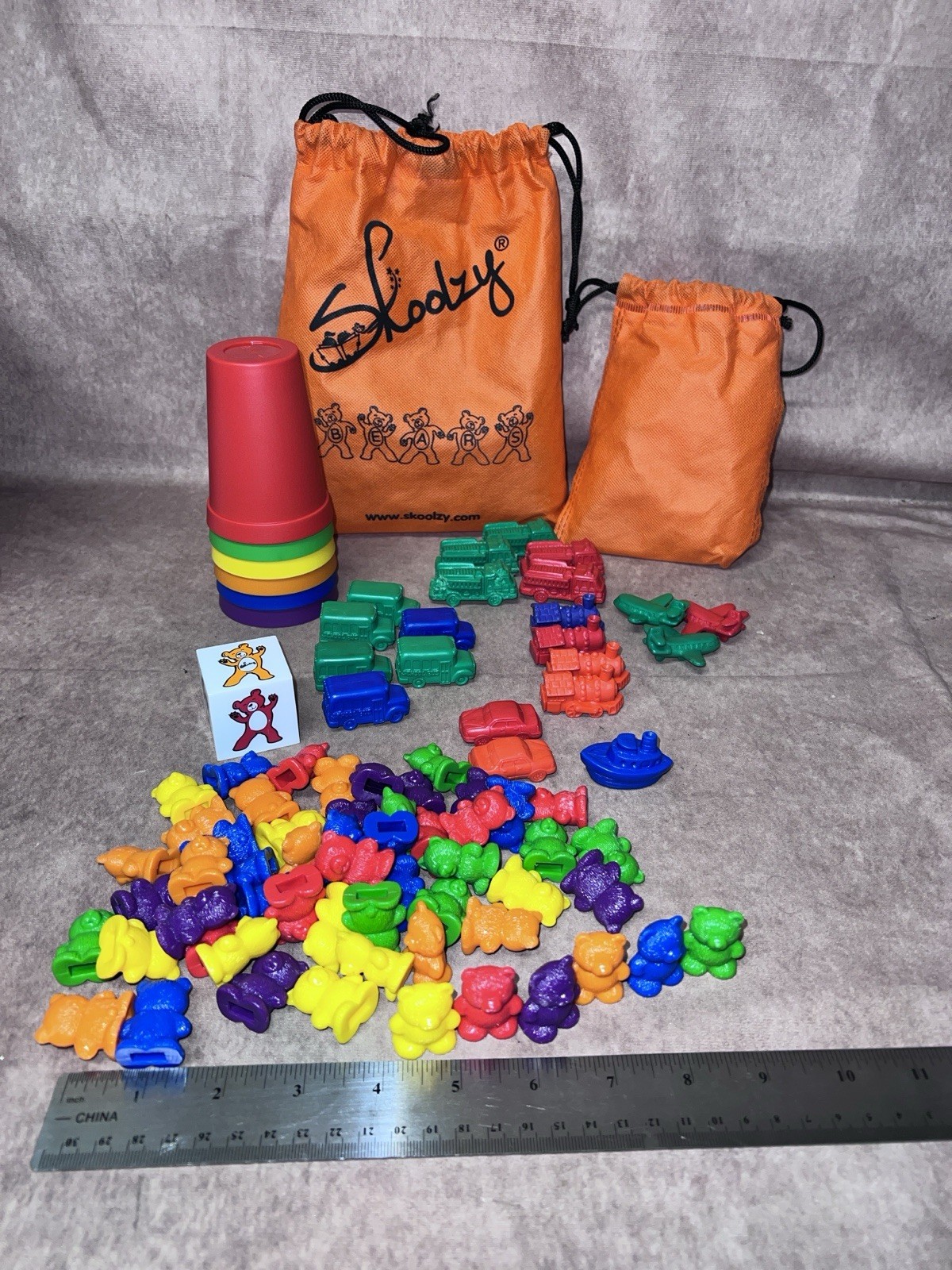 Skoolzy Rainbow Colored Counting And Sorting With Cups Activity Educational