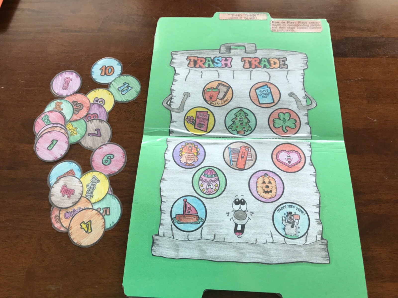 Tran Trade! Months of the Year Social Studies grades k-4 file folder game