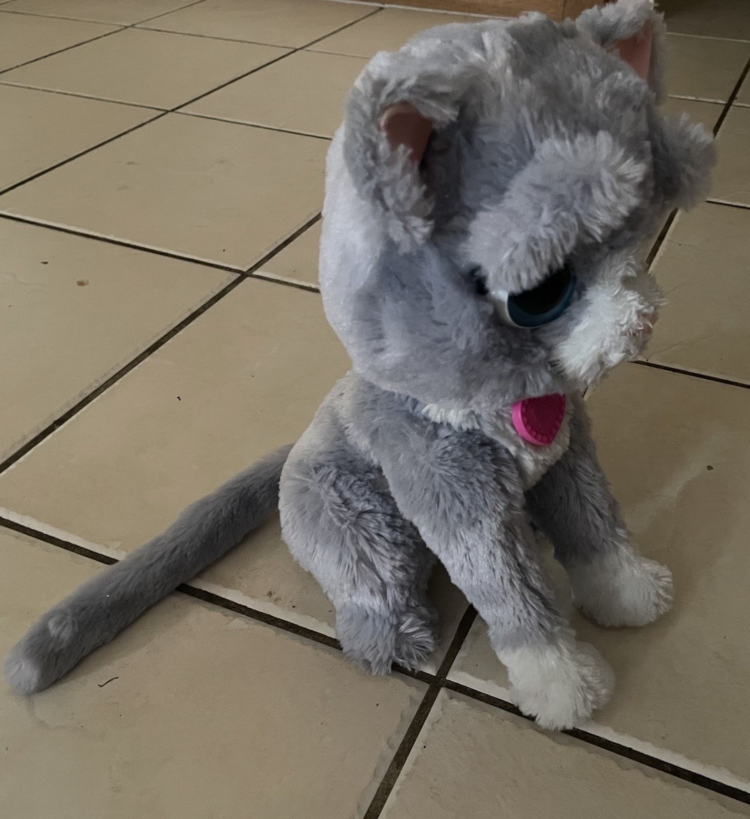 Fur Real Friends Bootsie Interactive Cat Grey White Plush Kitty With Batteries