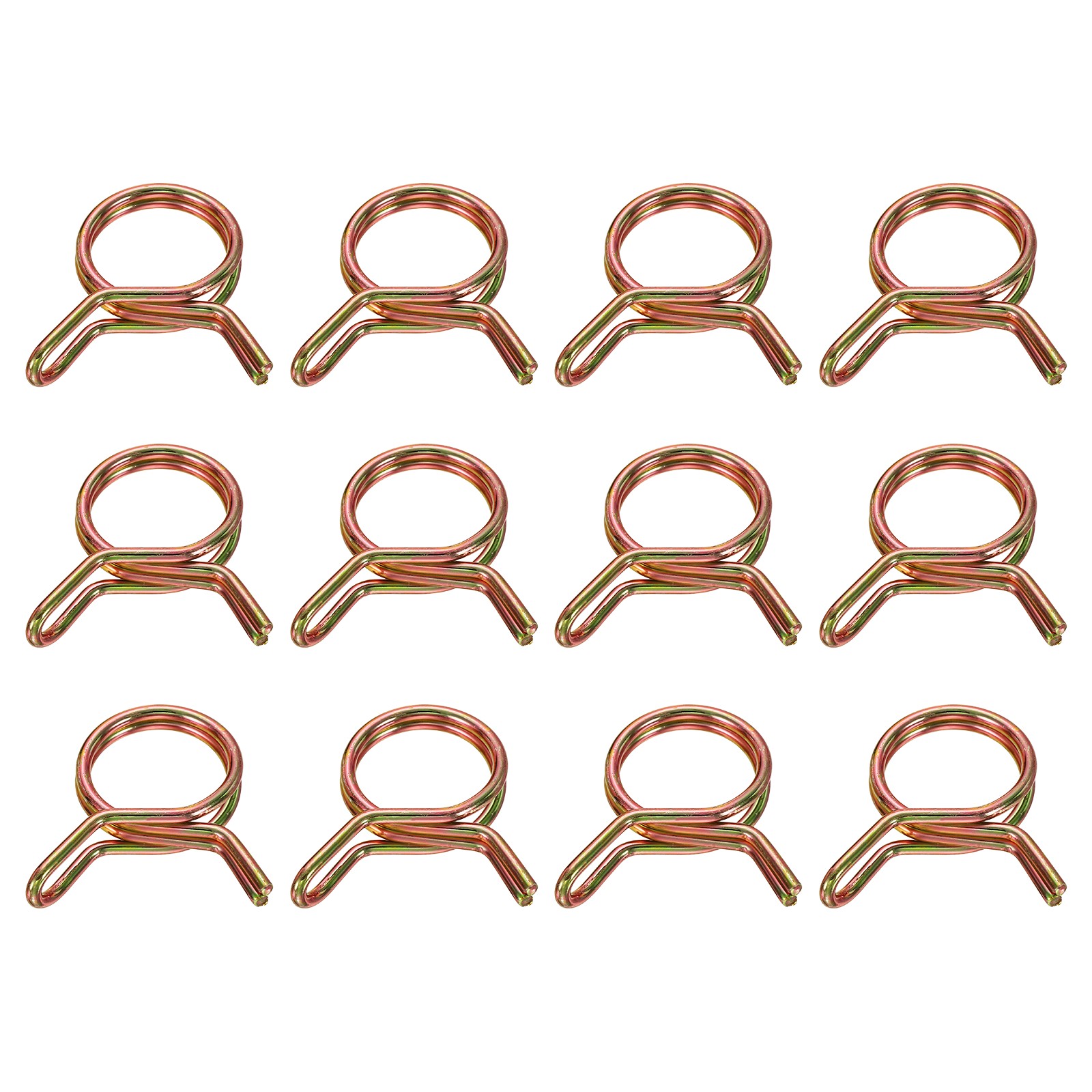 12Pcs 16mm ID Double Wire Spring Hose Clamp Spring Clips Clamps