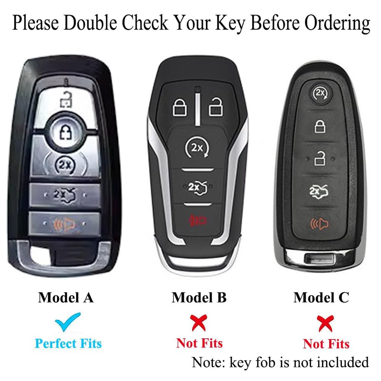 Key Fob Cover Case Keychain Compatible with Ford Explorer Edge Mustang Fusion…