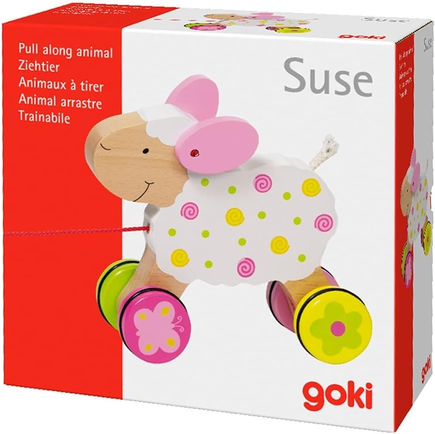GOKI 54932″ Sheep Suse Pull-Along Toy, Multicolor