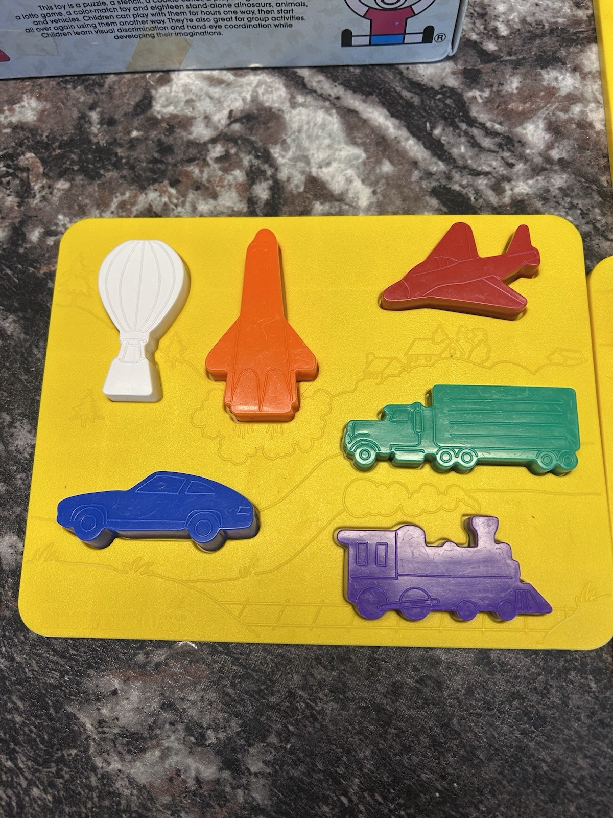 Discovery Toys Place & Trace Puzzle Dinosaur-Zoo-Transportation Stencils 1984