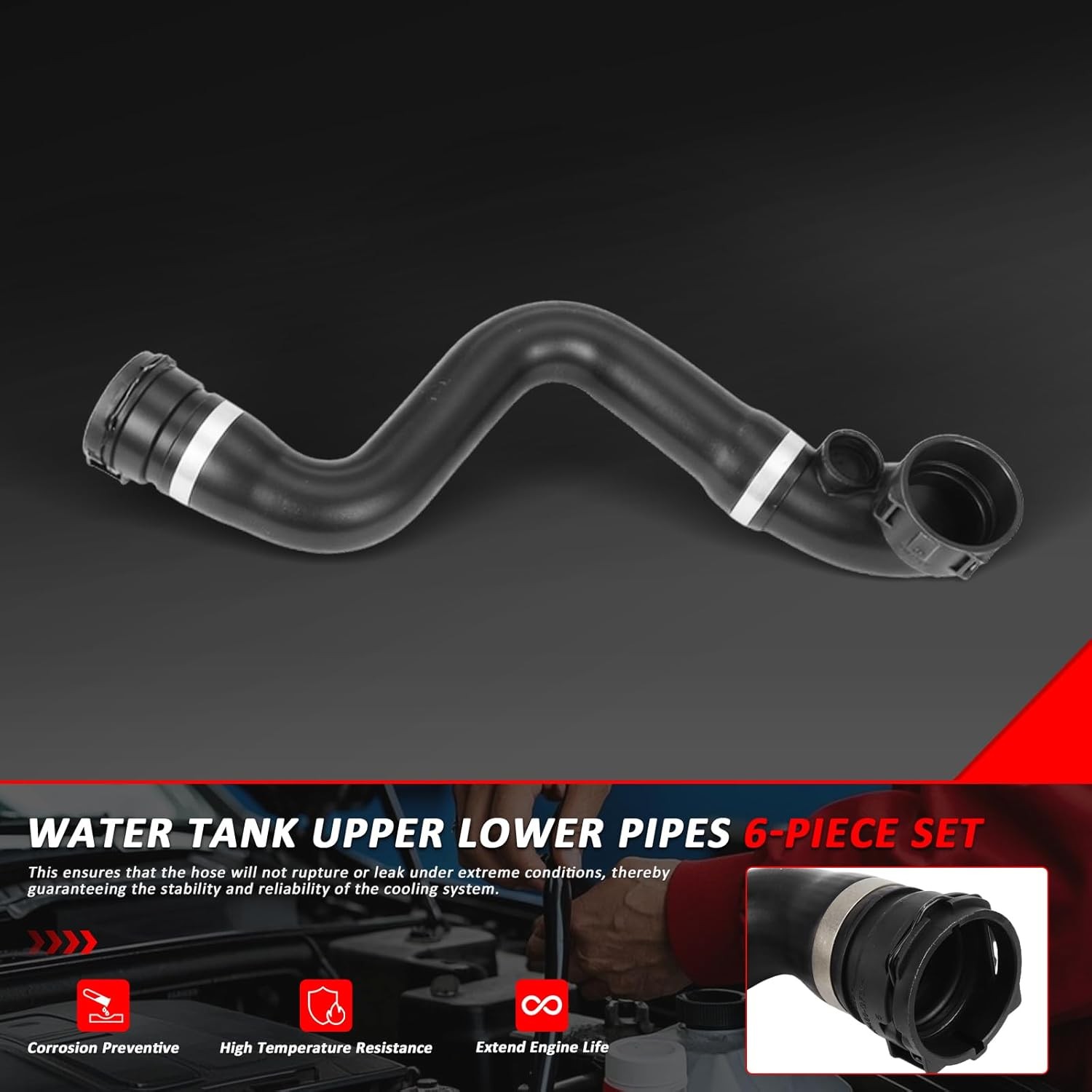 Upper Radiator Coolant Hose Pipes For BMW E53 X5 2001-2006 11537500733 3.0i