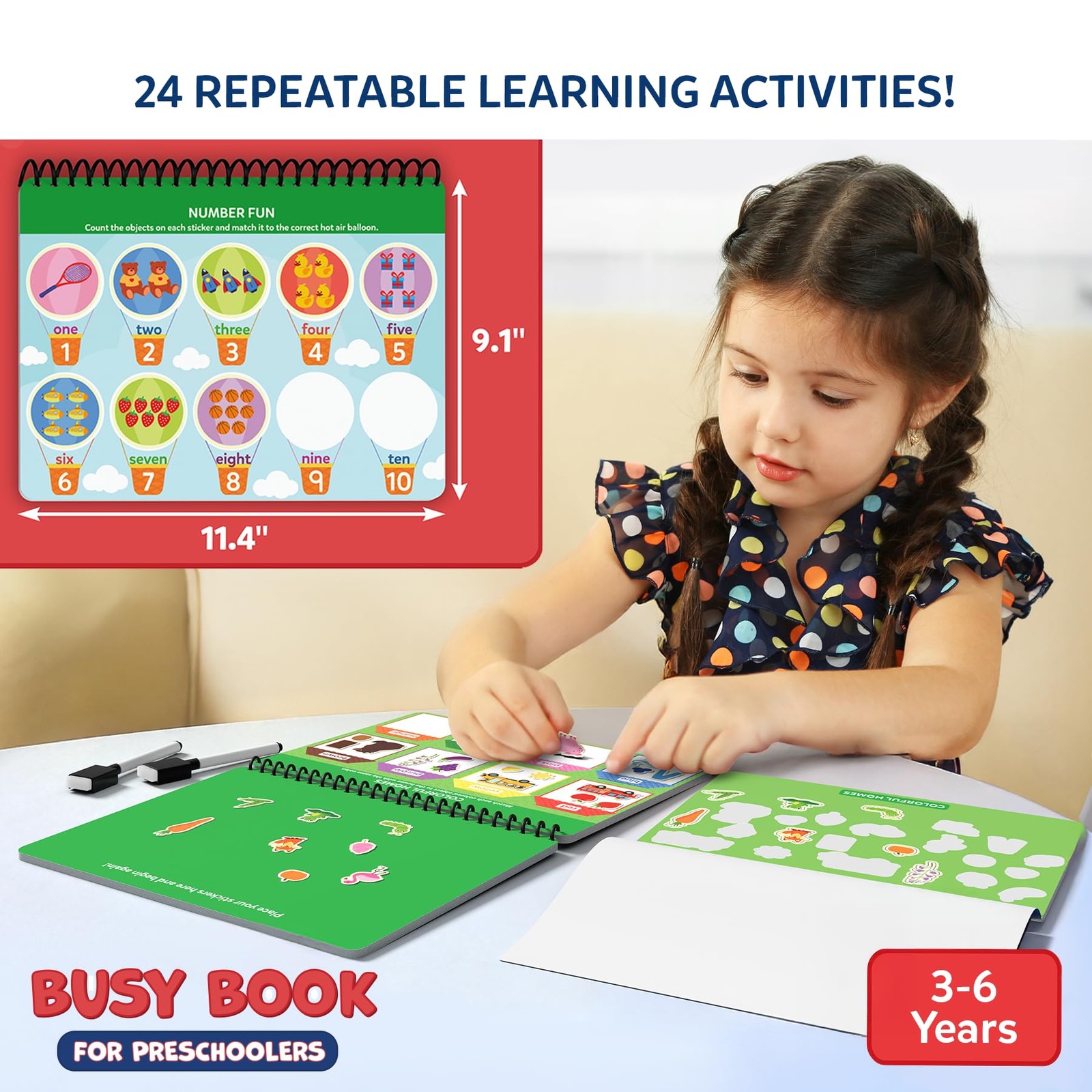 Busy Book for Preschoolers – Preschool Learning Activities, Mess-Free & Pre-A…