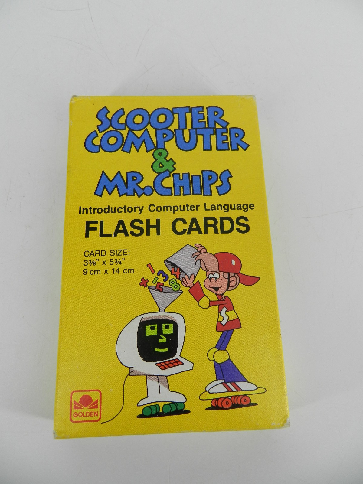 Vintage Scooter Computer and Mr Chips introductory computer language flash cards