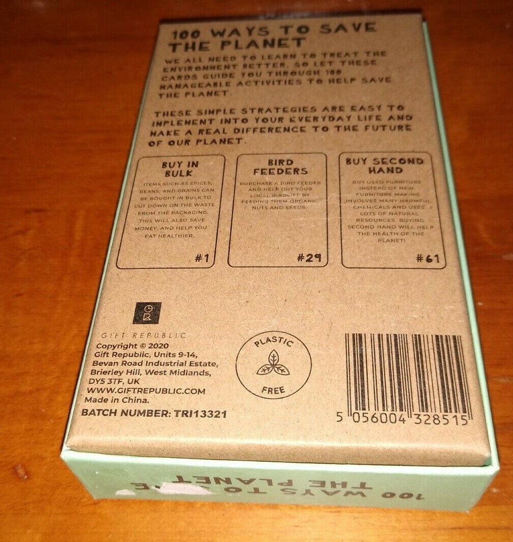 “Gift Republic” 100 Ways To !!!Save The Planet!!! Cards Daily see pics free ship