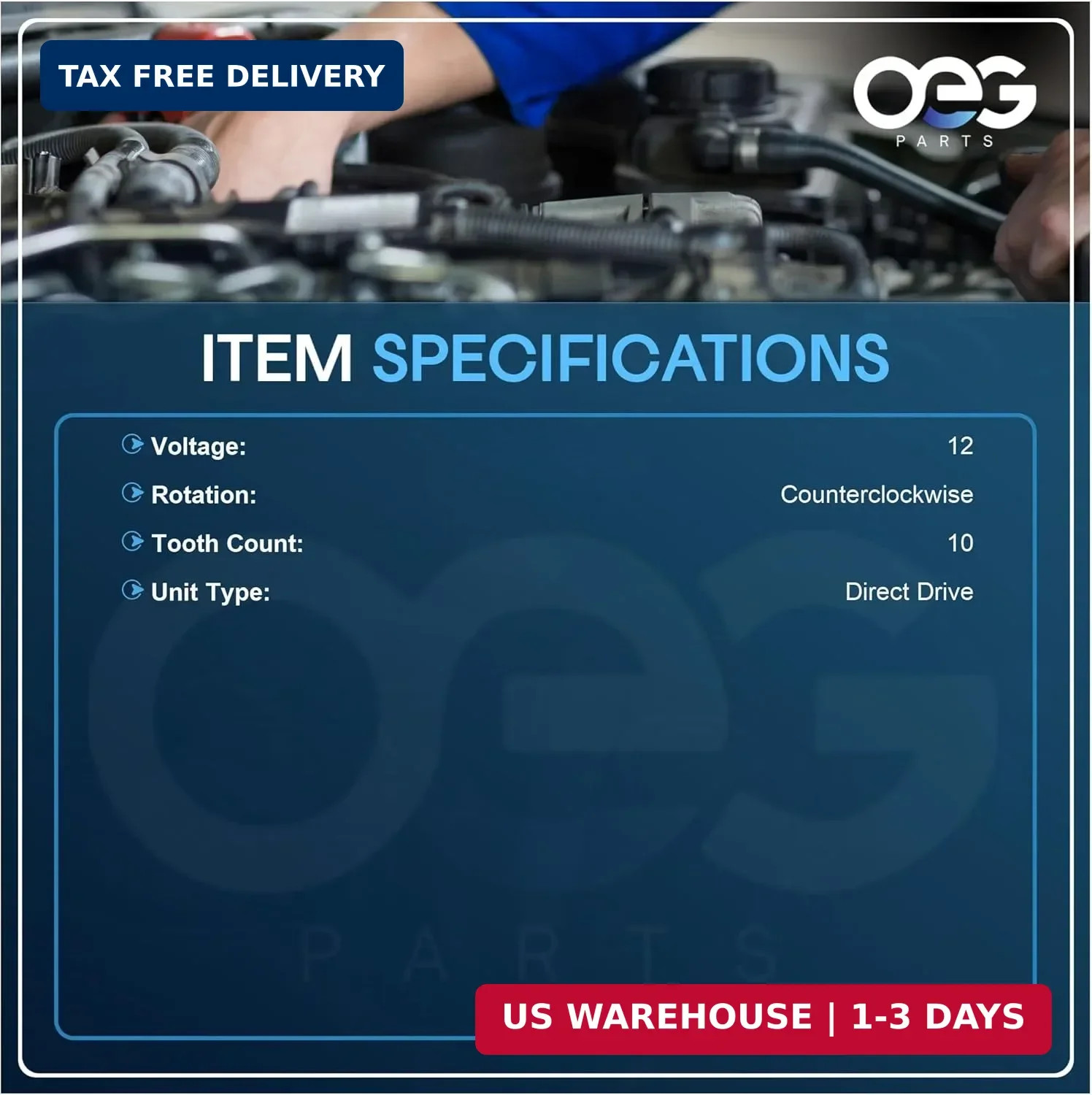 OEG Parts New Starter with Mercury Mariner Outboard 9.9-25HP 1989-2002 50-893…