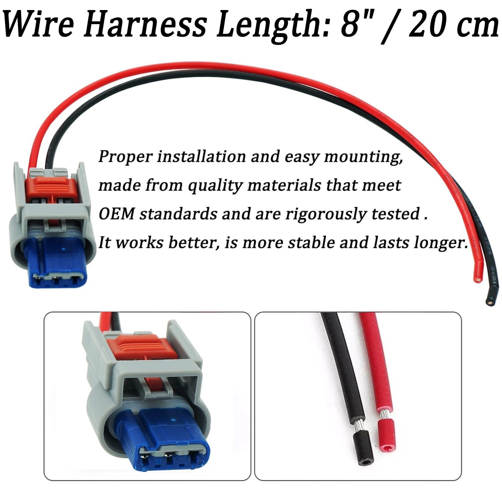 2 Pcs 2 Wires Ignition Coil Connector Wiring Harness Pigtail Plug Fit for Chr…