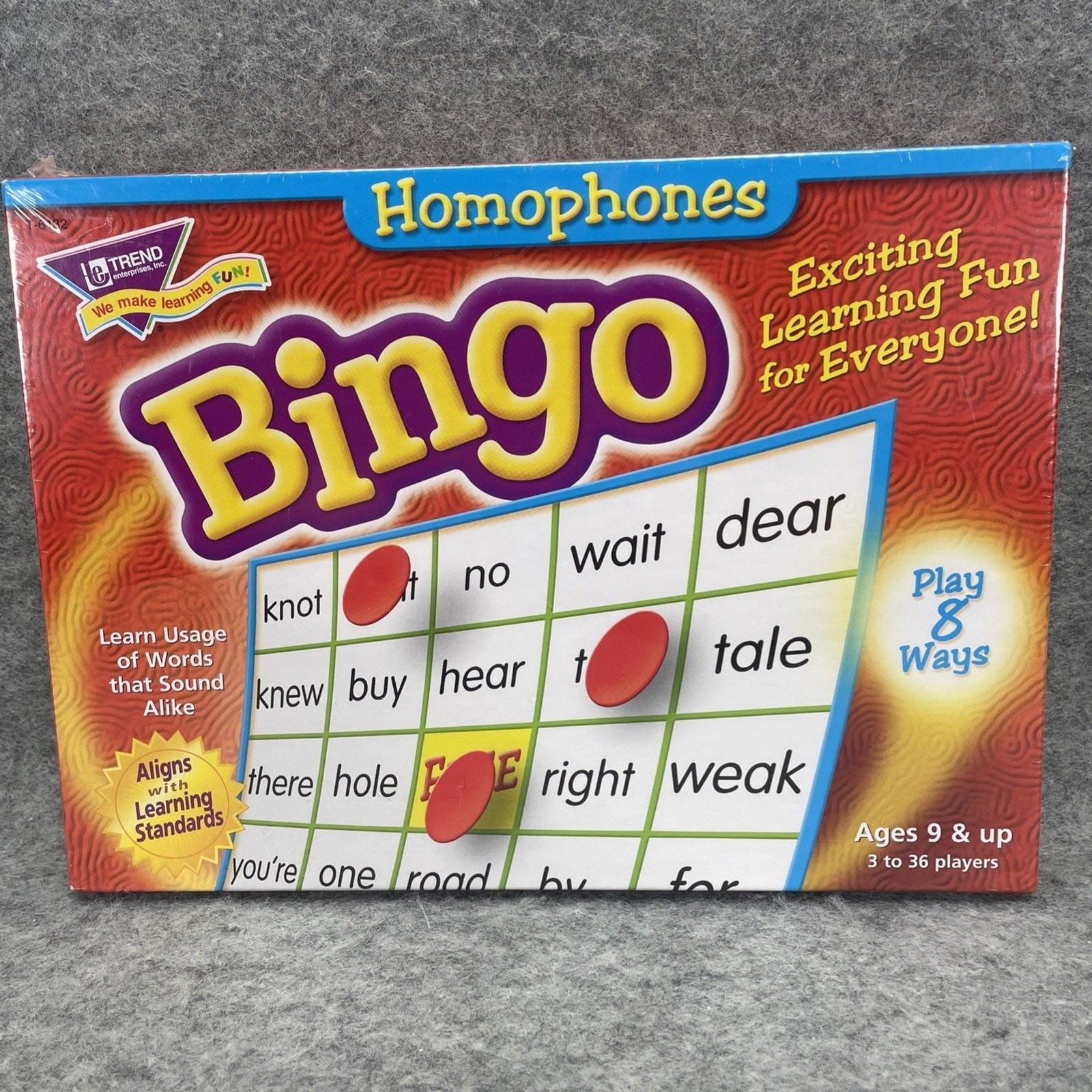 Lakeshore Bingo Homophones Ages 9 & Up NEW Sealed 3 to 36 Players