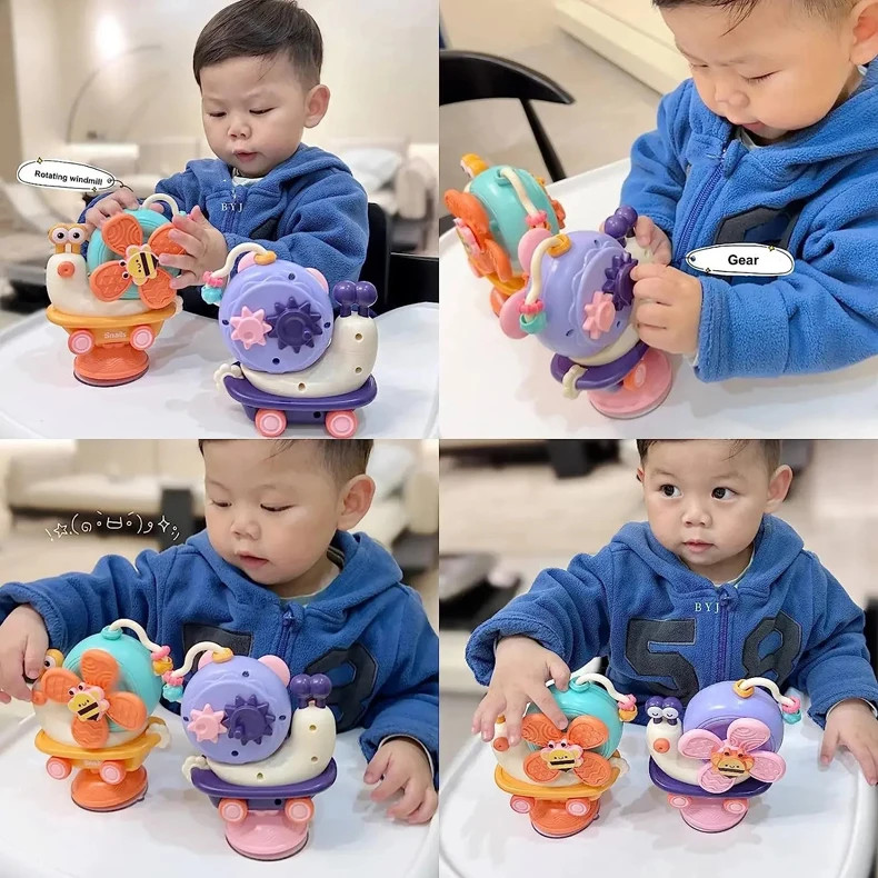 Baby Suction Cup Spinner Toy Montessori Sensory Fine Motor Infant Travel Toy