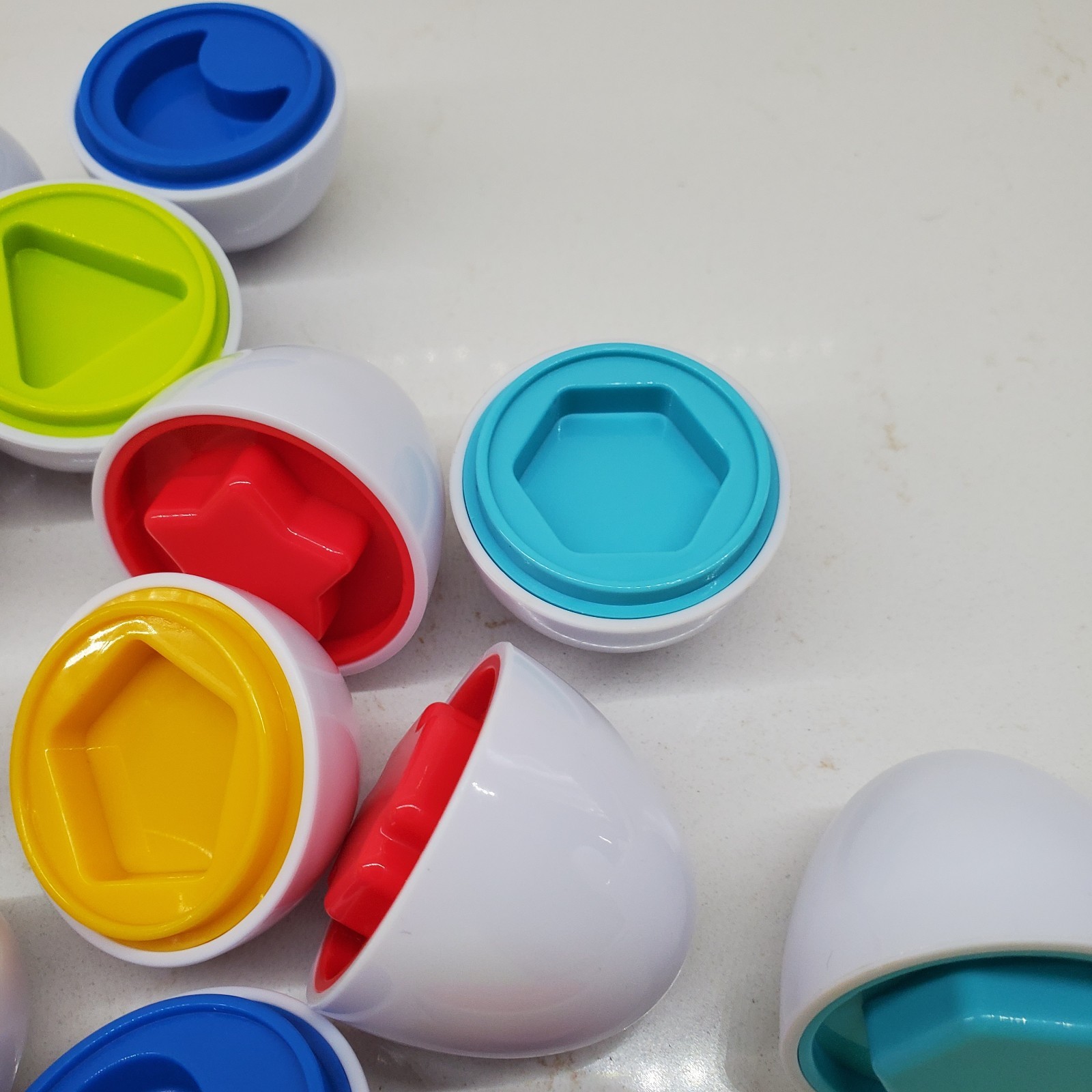 Matching Shapes Game 12 Plastic Eggs – Shapes & Color Sorter Educational Play