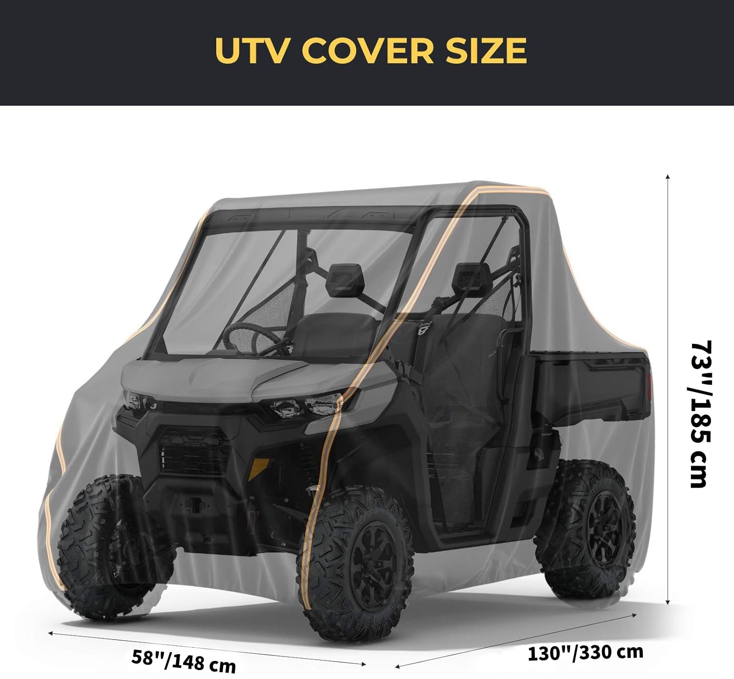 Two Seater Waterproof All Weather UTV Cover Compatible Kemimoto UTV Covers