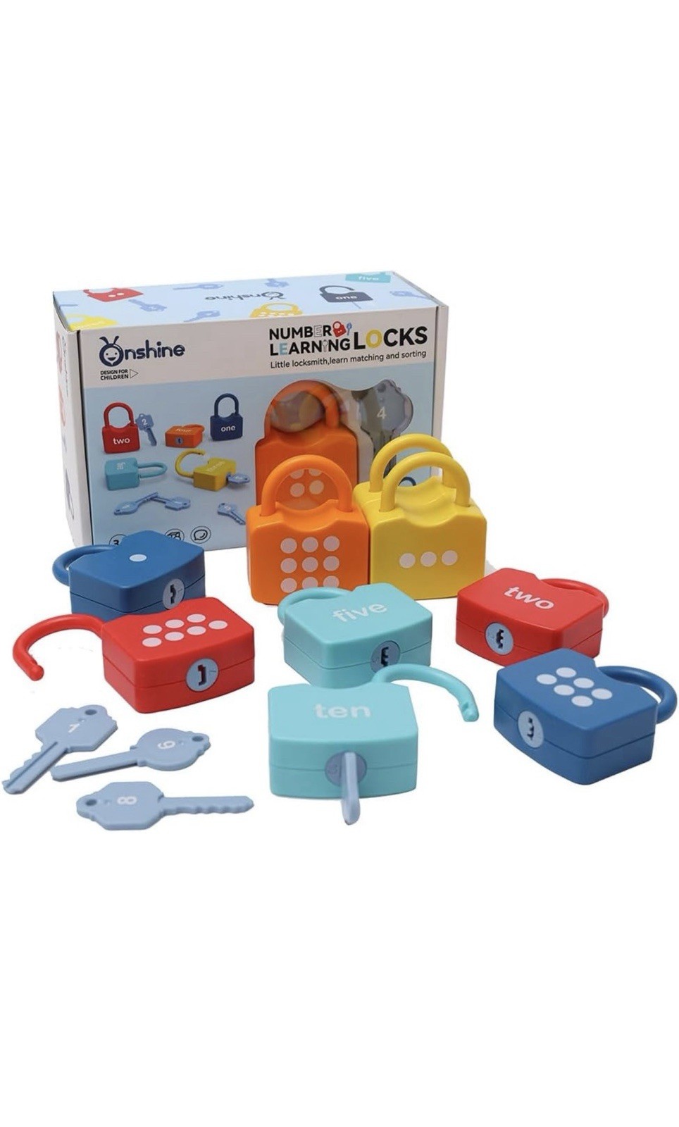 Kids Learning Locks with Keys Numbers Matching & Counting Montessor… Fast Ship