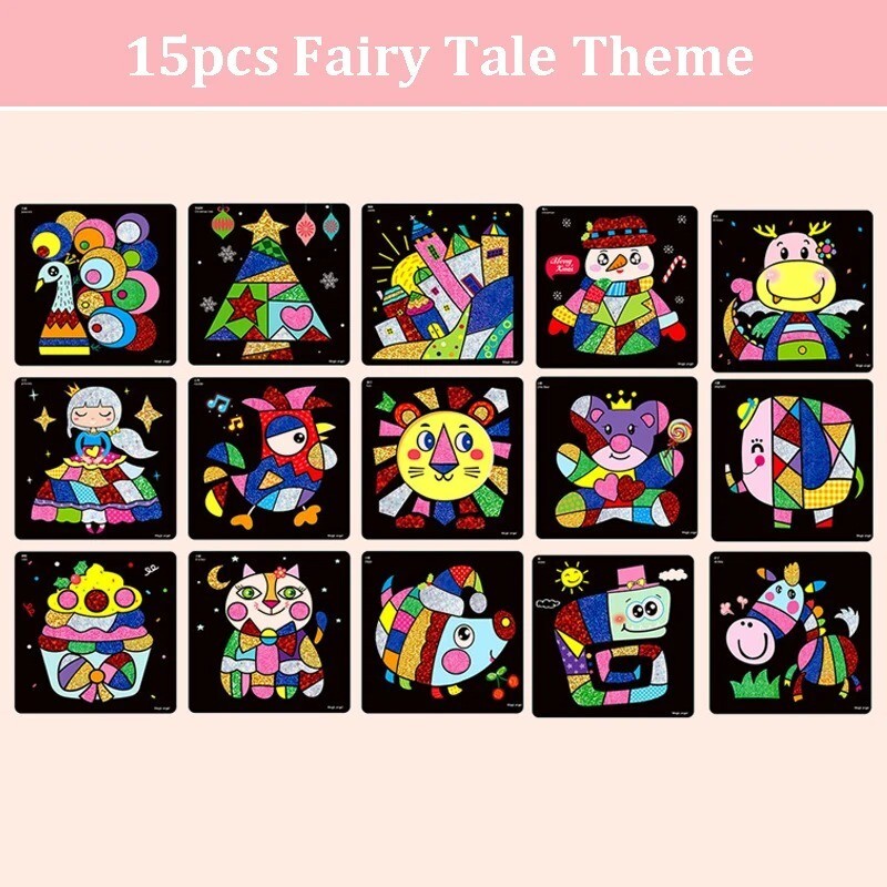 DIY Cartoon Magic Transfer Painting Crafts for Kids Arts and Crafts Toys Childre