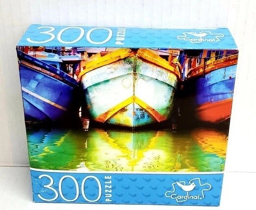 NEW 300PC PUZZLE JIGSAW SET LAKE FISHING BOATS CORAL REEF TURTLES CARDINAL