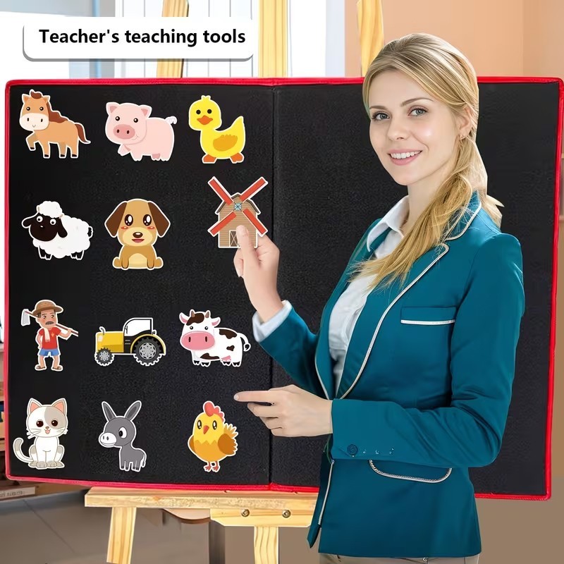 Old MacDonald A Farm Felt Story Set Flannel Board Kids Educational Toy 12PCS