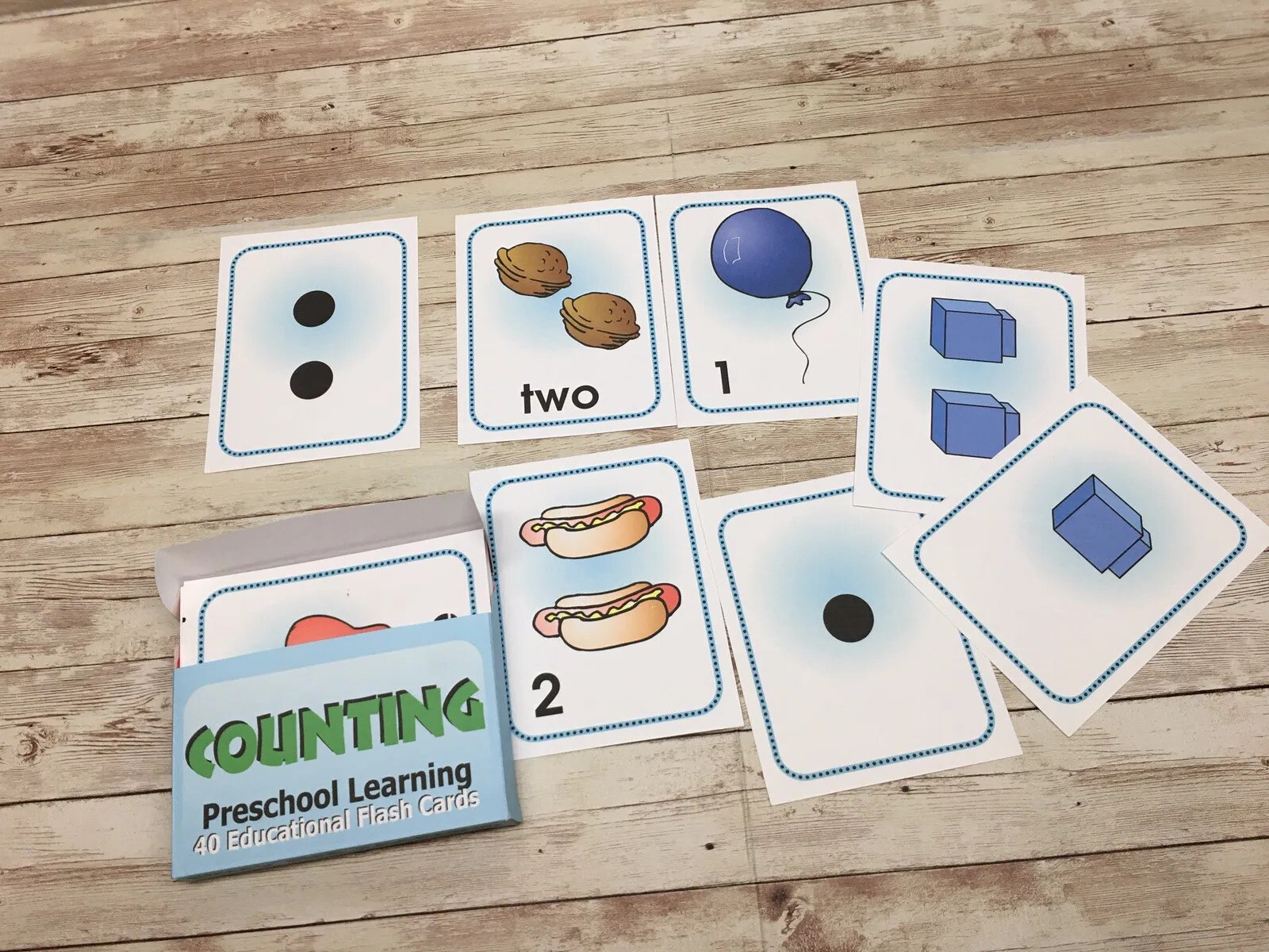 Counting – Busy Bee Preschool Learning – 40 Educational Flash Cards UNCUT PRINT