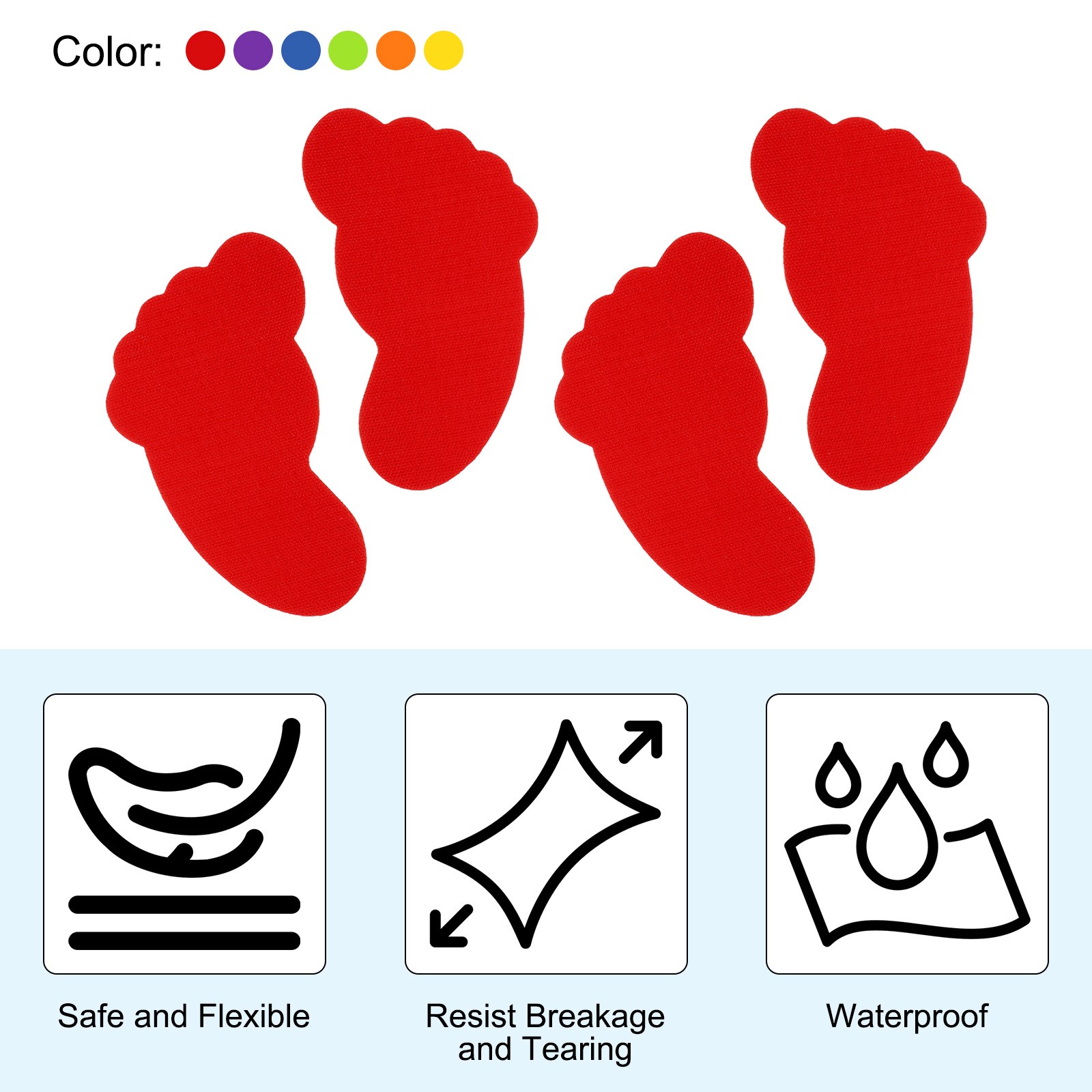 36 Pairs Foot Shaped Carpet Markers, Nylon Floor Spots Markers, 6 Color