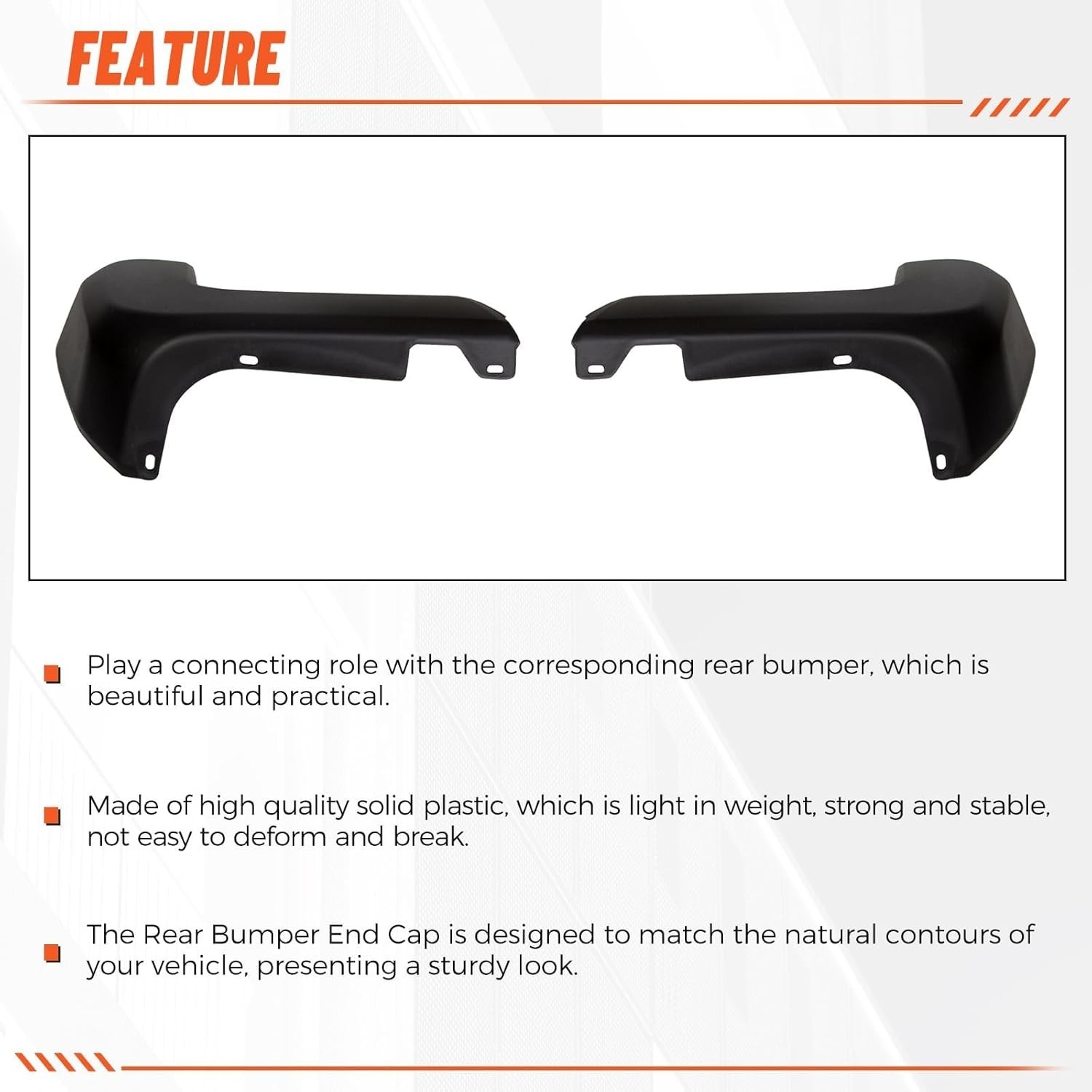 Rear Bumper End Cap Compatible With 2016-2023 Toyota Tacoma W/O Sensor Hole