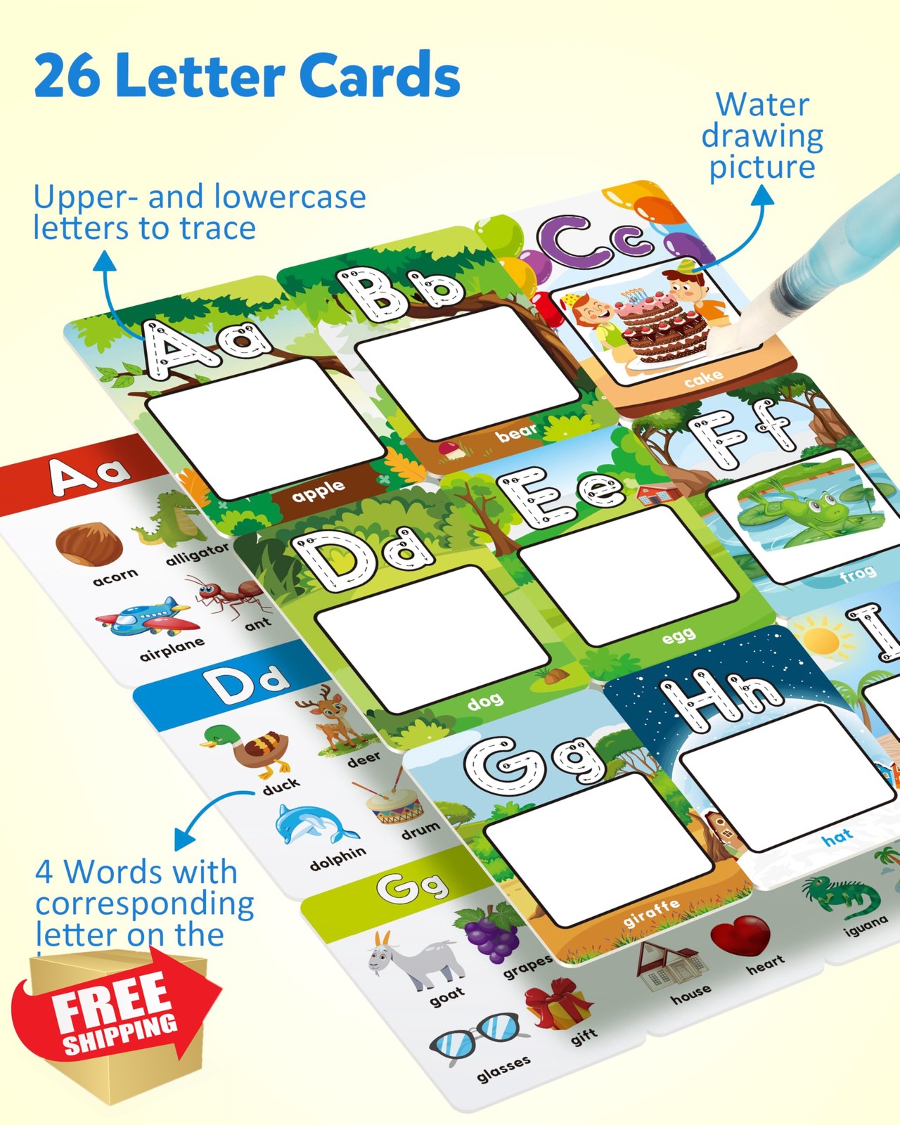 Coogam Water Coloring Alphabet Cards ABC Learning Toy