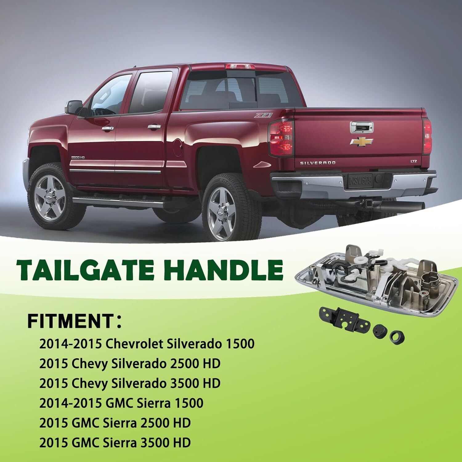 Tailgate Handle with Camera Hole Liftgate Latch Handle with Keyhole Chrome Fit