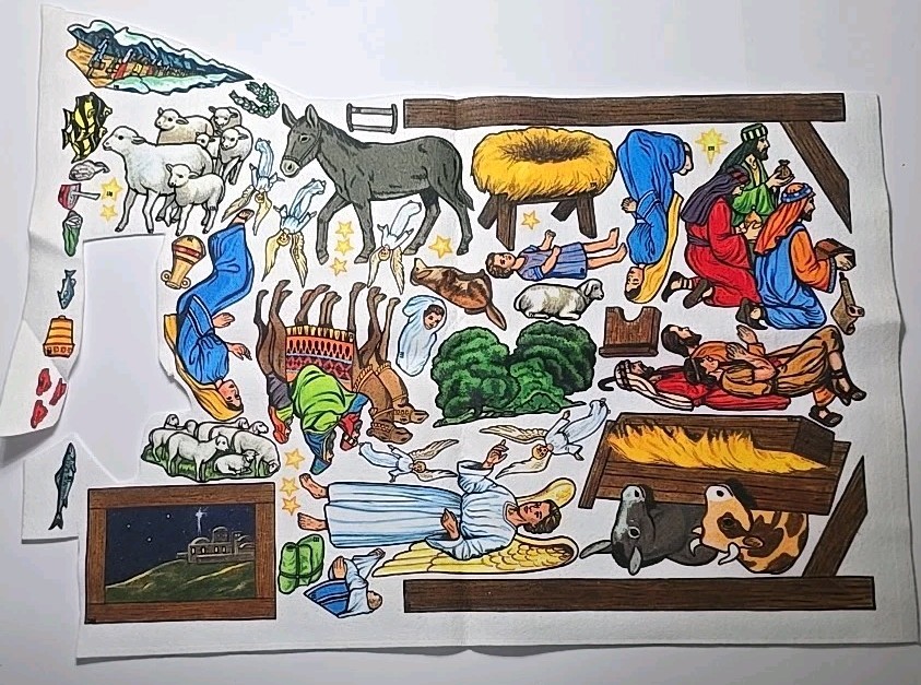Little Folk Visuals Felt Bible Stories, Creation Cut Outs W/2 Felt Boards+extras