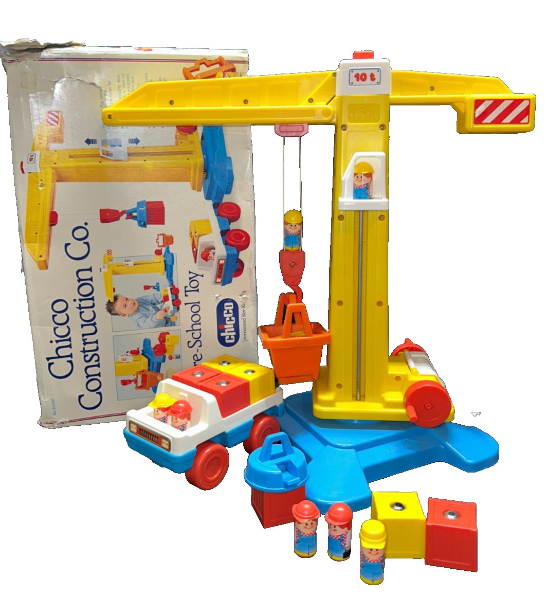 RARE VINTAGE CHICCO CONSTRUCTION CO.- A PRE-SCHOOL TOY-PREOWNED(READ DESC)
